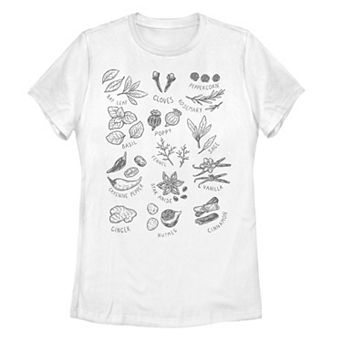 Juniors' Herbs Plants Graphic Tee