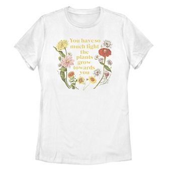 Juniors' Floral Positive Graphic Tee