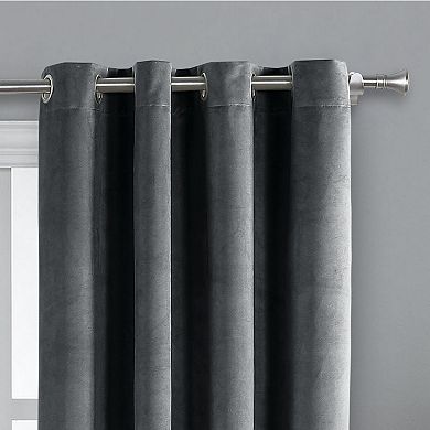 Sun+BLK 2-pack Velvet Total Blackout Window Curtain Set