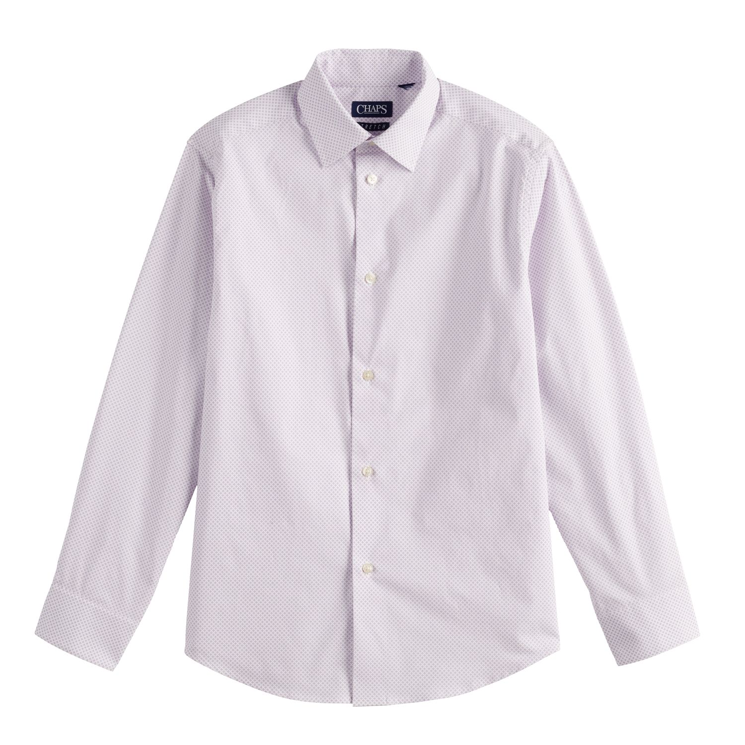 Chemise Habillée Garçon Chaps - Taille M 10-12 - Gris - Manches Longues - 100% Coton - Très Bon état