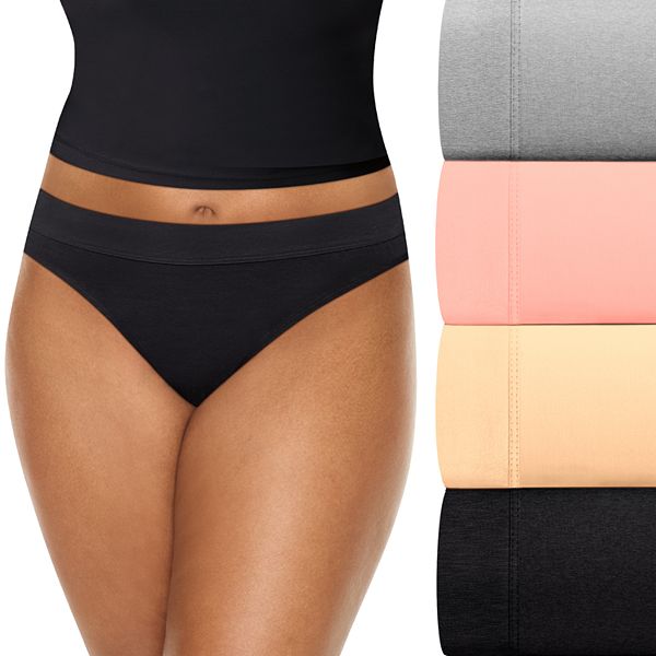 Women's Just My Size® 4-pack ComfortSoft Bikini Panties PLCSBK