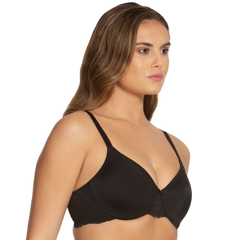 Dominique Lena Soft and Sexy Lace Minimizer Back Smoothing Bra 7309, Women's, Size: 36 D, Black