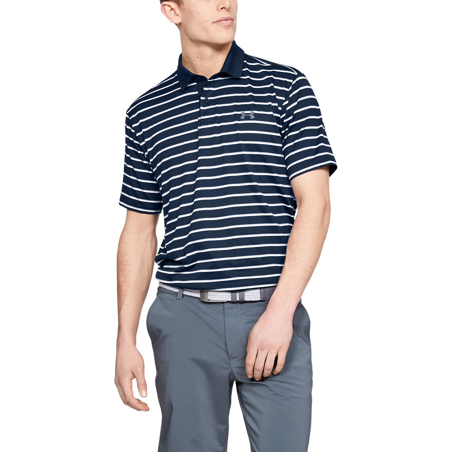 under armour striped polo