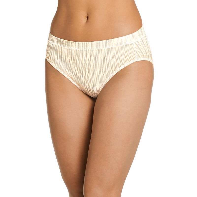 Women's Jockey® Cotton Stretch Hi-Cut Panty 1555, Size: 8, Chevron Brown