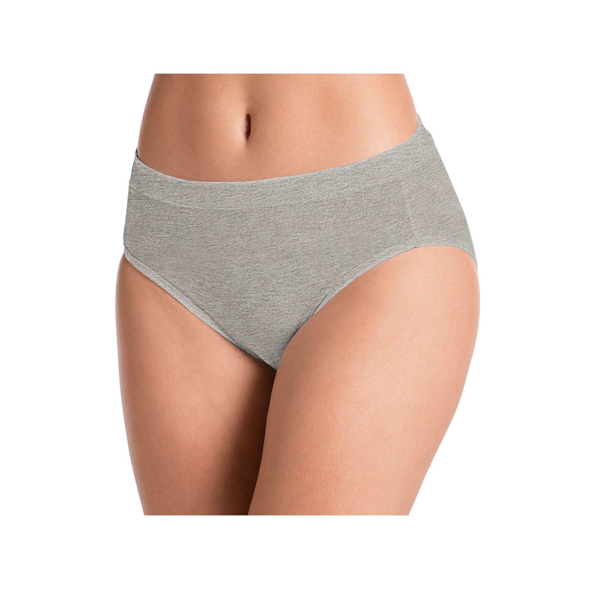 Womens Jockey® Cotton Stretch Hi-Cut Panty 1555, Size: 6, Gray Grey