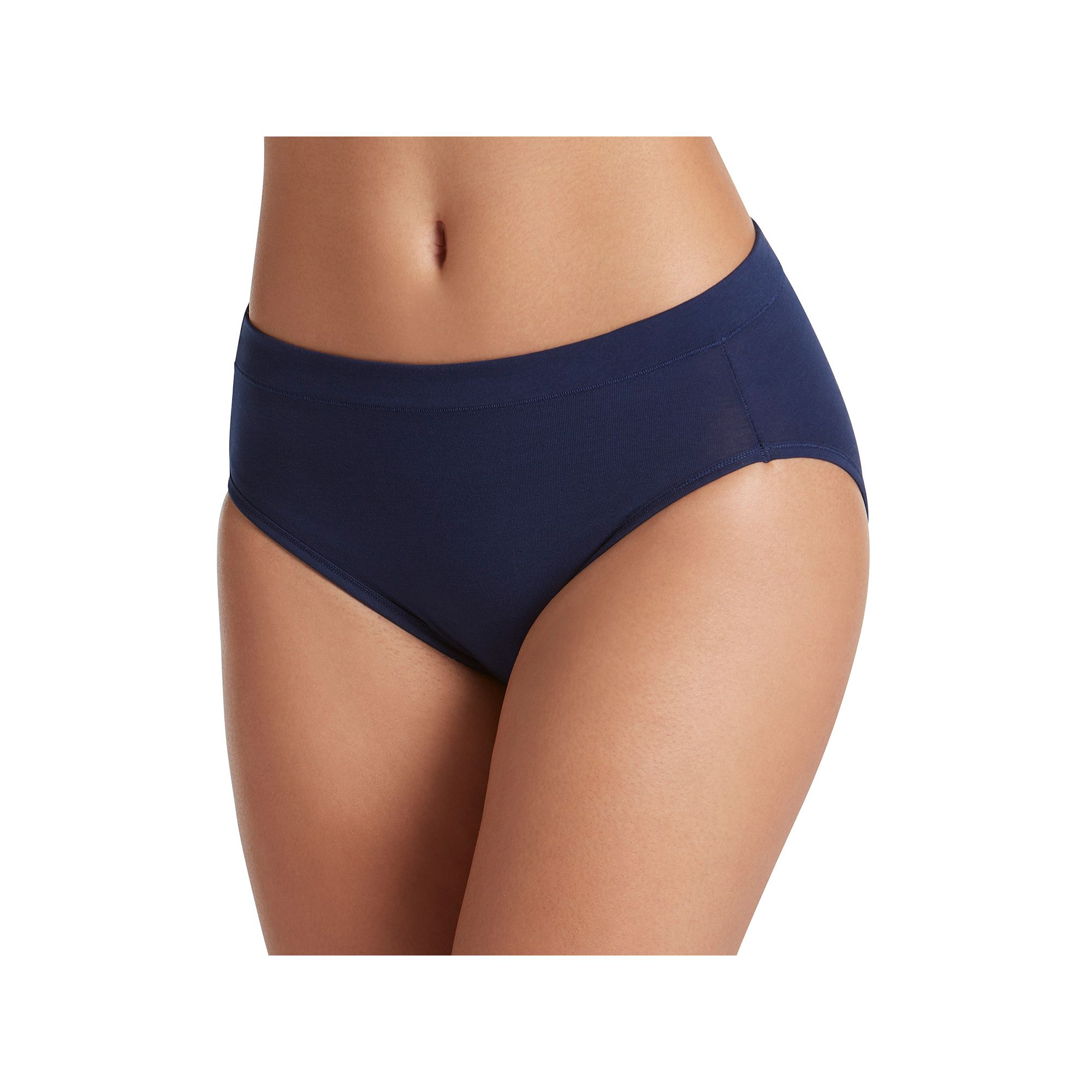 Womens Jockey® Cotton Stretch Hi-Cut Panty 1555, Just Past Black