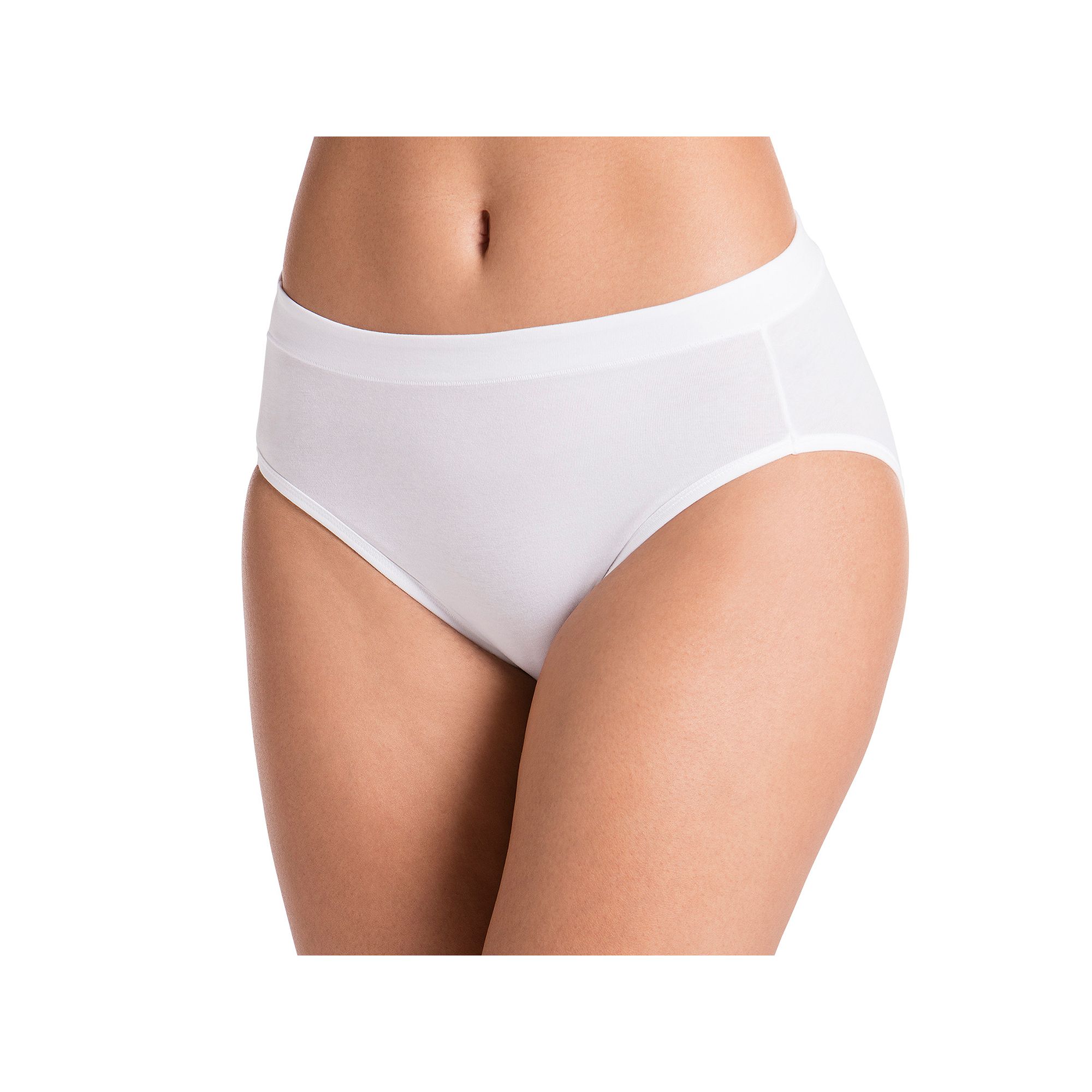 Womens Jockey® Cotton Stretch Hi-Cut Panty 1555, Size: 6, White