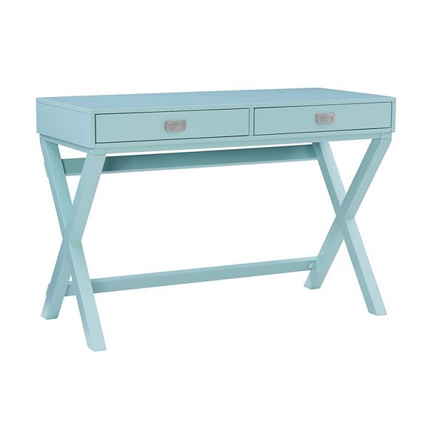 Linon Peggy 2-Drawer Writing Desk - Blue