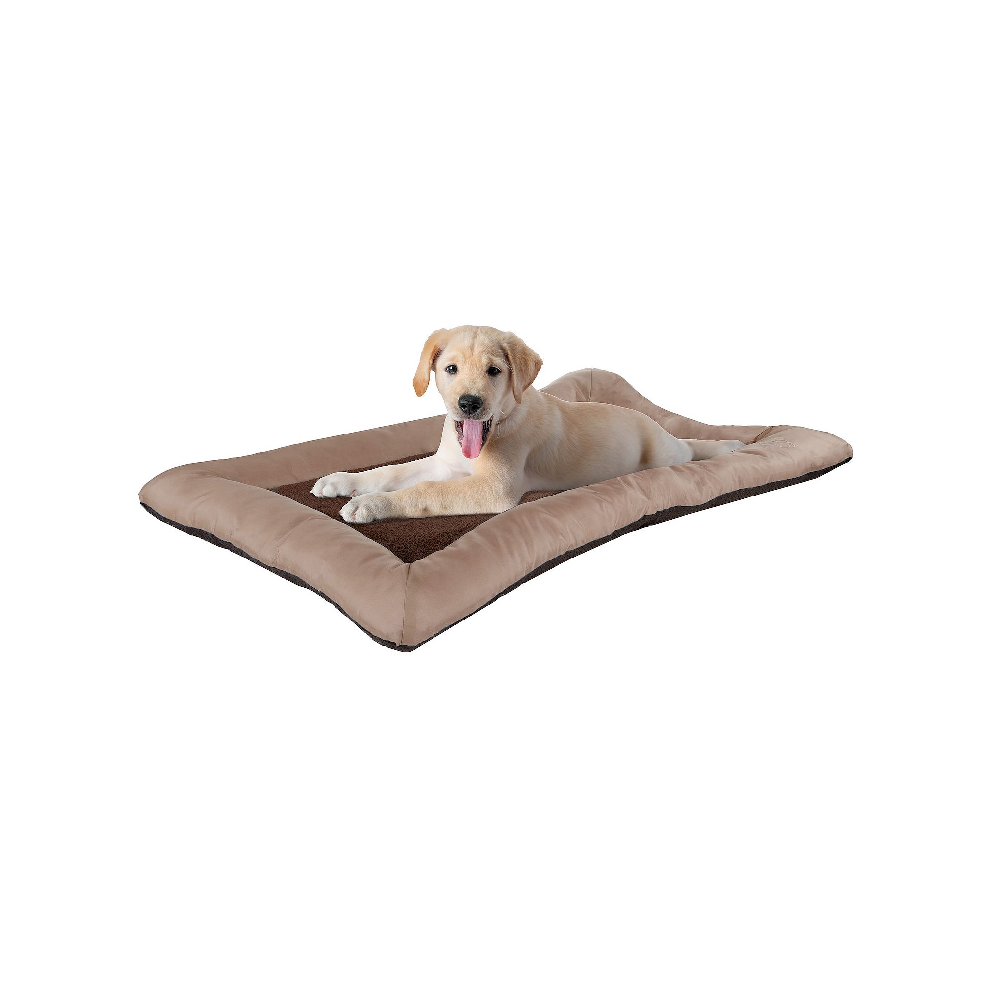 PetMaker Pet Pal Plush Cozy Memory Foam Pet Bed, Beige Khaki