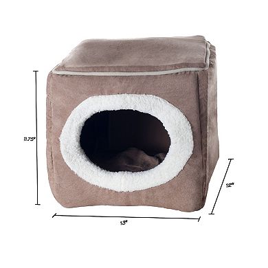 PetMaker Pet Pal Cozy Cave Enclosed Cube Cat Bed