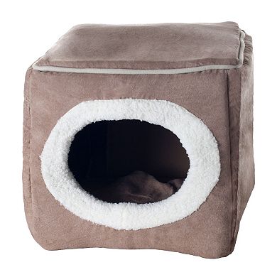 PetMaker Pet Pal Cozy Cave Enclosed Cube Cat Bed