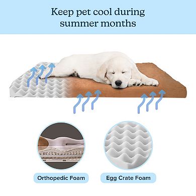 PetMaker Orthopedic 3-Inch Triple Foam Dog Pet Bed with Beige Removable Cover