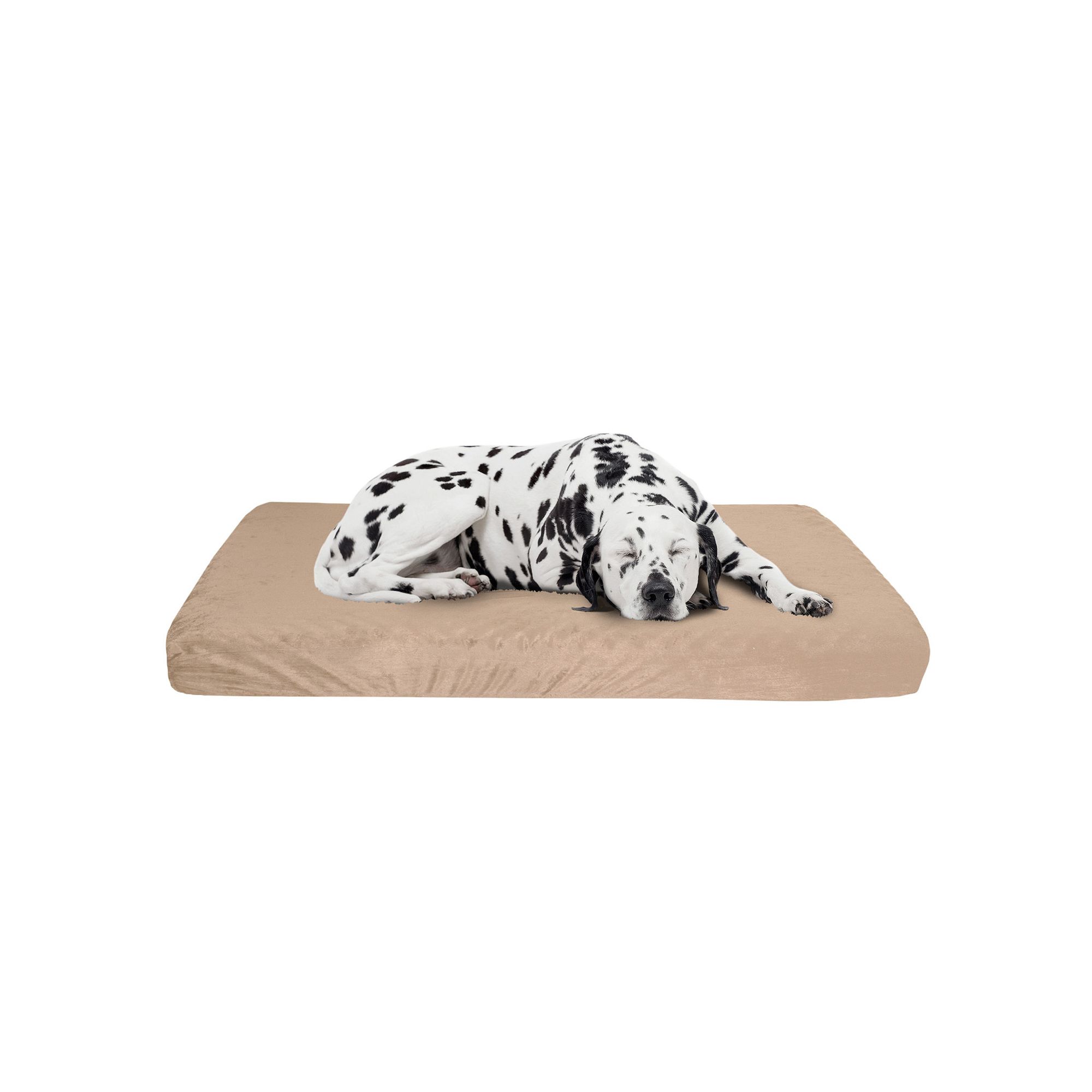 PetMaker 2-Layer Orthopedic Egg Crate Memory Foam Dog Pet Bed with Beige Wa