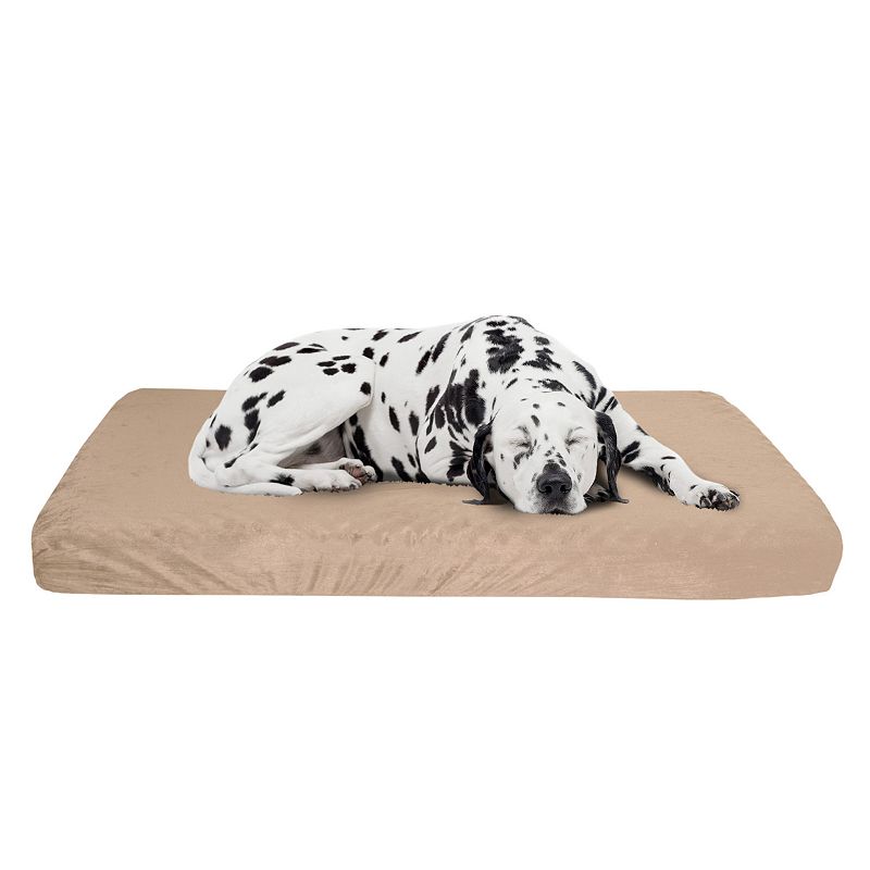 PetMaker 2-Layer Orthopedic Egg Crate Memory Foam Dog Pet Bed with Beige Washable Cover, Beige Khaki