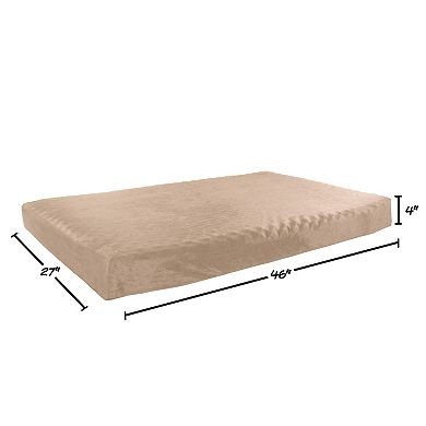 PetMaker 2-Layer Orthopedic Egg Crate Memory Foam Dog Pet Bed with Beige Washable Cover