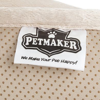 PetMaker 38" x 36" Beige Water-Resistant Pet Couch Cover Bed with Memory Foam Bolster for Dogs and Cats