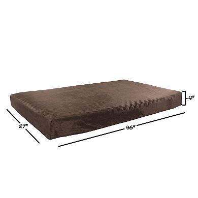 PetMaker 2-Layer Orthopedic Egg Crate Memory Foam Dog Pet Bed with Brown Washable Cover