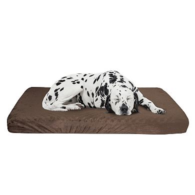 PetMaker 2-Layer Orthopedic Egg Crate Memory Foam Dog Pet Bed with Brown Washable Cover