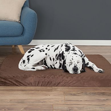 PetMaker 2-Layer Orthopedic Egg Crate Memory Foam Dog Pet Bed with Brown Washable Cover