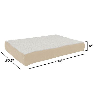 PetMaker Pet Pal Orthopedic Sherpa Top Pet Bed with Memory Foam and Removable Cover