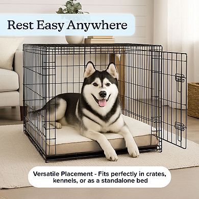 PetMaker Pet Pal Orthopedic Sherpa Top Pet Bed with Memory Foam and Removable Cover