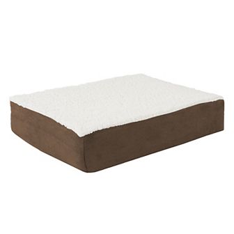 PetMaker Pet Pal Orthopedic Sherpa Top Pet Bed with Memory Foam & Removable Cover