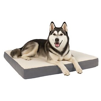 PetMaker Orthopedic Sherpa Top Pet Bed with Memory Foam and Removable Cover