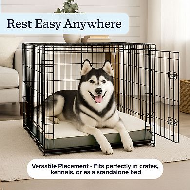 PetMaker Orthopedic Sherpa Top Pet Bed with Memory Foam and Removable Cover