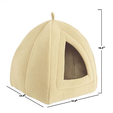 PetMaker Pet Pal Beige Igloo Cat Pet Bed with Removable Cushion