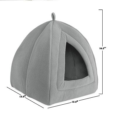 PetMaker Pet Pal Gray Igloo Cat Pet Bed with Removable Cushion