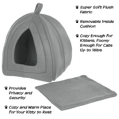 PetMaker Pet Pal Igloo Cat Pet Bed with Removable Cushion