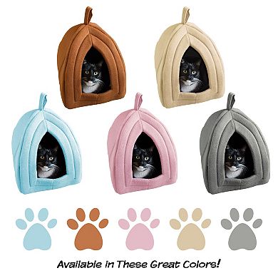 PetMaker Pet Pal Gray Igloo Cat Pet Bed with Removable Cushion
