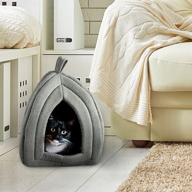 PetMaker Pet Pal Gray Igloo Cat Pet Bed with Removable Cushion