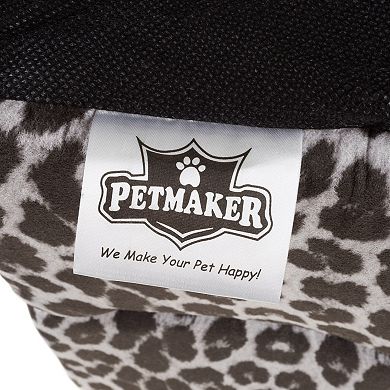PetMaker Pet Pal Cave Cat Leopard Print Pet Bed with Removable Cushion Pad