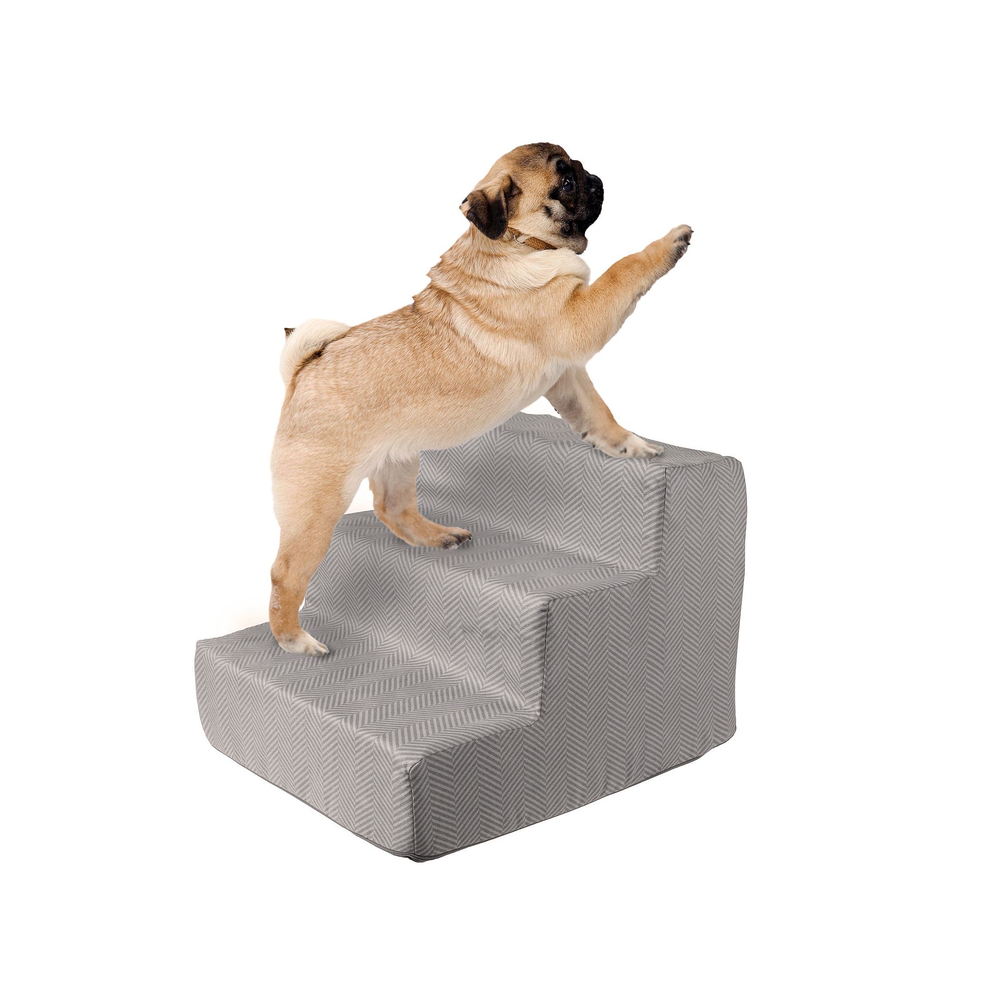 PetMaker Pet Pal High Density Foam Pet Stairs 3 Steps with Washable Cover, 