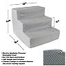 PetMaker Pet Pal High Density Foam Pet Stairs 3 Steps with Washable Cover