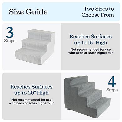 PetMaker Pet Pal High Density Foam Pet Stairs 3 Steps with Washable Cover