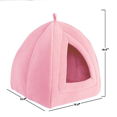 PetMaker Pet Pal Pink Igloo Cat Pet Bed with Removable Cushion