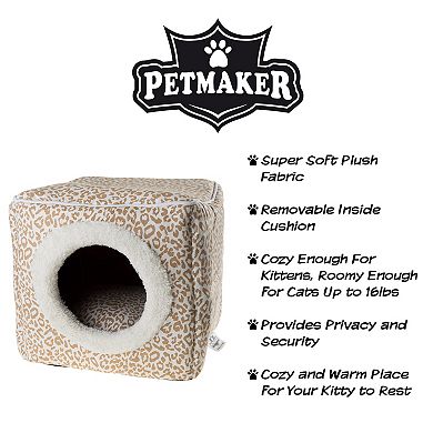 PetMaker Pet Pal Cave Cat Pet Bed with Removable Cushion Pad