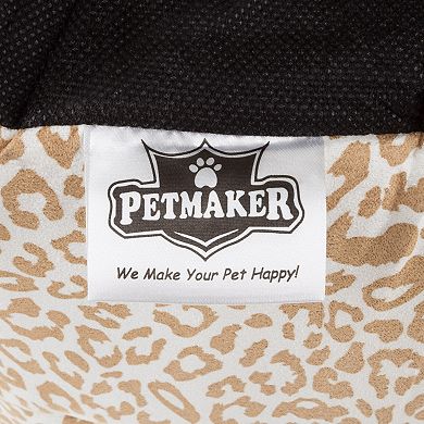 PetMaker Pet Pal Cave Cat Animal Print Pet Bed with Removable Cushion Pad