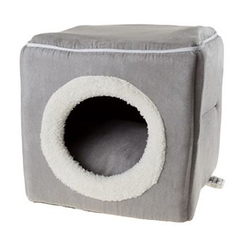 PetMaker Cozy Cave Enclosed Cube Cat Bed with Removable Foam Cushion