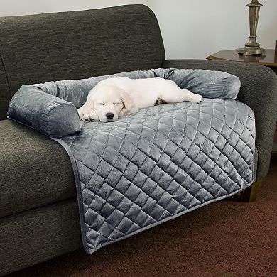 PetMaker Pet Pal Furniture Protector 35" x 35" Gray Pet Cover for Dogs & Cats with Shredded Memory Foam