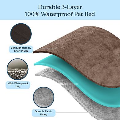 PetMaker Pet Pal Brown Indoor/Outdoor Waterproof Memory Foam Pet Bed