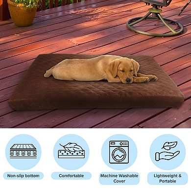 PetMaker Pet Pal Brown Indoor/Outdoor Waterproof Memory Foam Pet Bed
