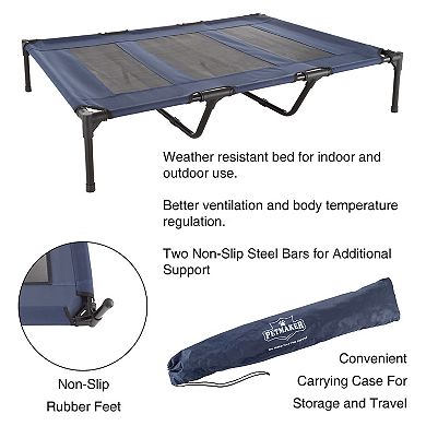 PetMaker Pet Pal Blue Portable Indoor/Outdoor Elevated Pet Cot-Style Bed