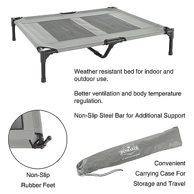 PetMaker Pet Pal Gray Portable Indoor/Outdoor Elevated Pet Cot-Style Bed