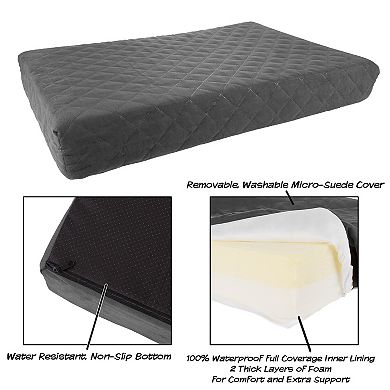 PetMaker Pet Pal Gray Indoor/Outdoor Waterproof Memory Foam Pet Bed