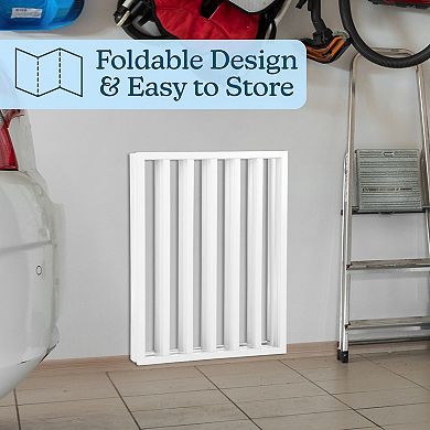PetMaker 3-Panel Folding Indoor Freestanding Wooden Pet Gate for Stairs or Doorways