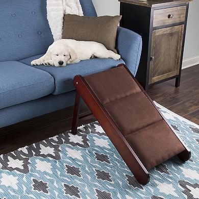 PetMaker Foldable 18" Wooden Dog Pet Ramp for Beds, Couches, or Vehicles