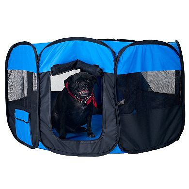 PetMaker Portable Pop-Up Dog Playpen Kennel with Zipper Top